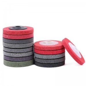 100mm 4 inch Red nylon wheel fiber wheel for stainless steel and aluminium surface grinding